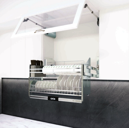 Giá Bát Nâng Hạ Nan Dẹt Full Inox 304 GROB
