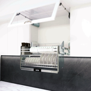 giá bát nâng hạ nan dẹt full inox 304 xước mờ
