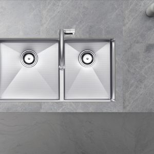 chậu rửa 2 hố lệch lắp Âm inox 304 eurogold